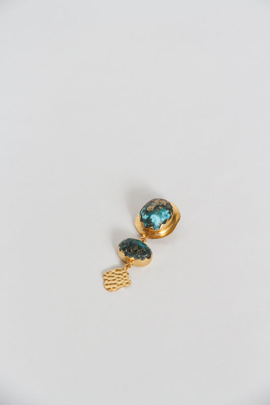 24K Gold Plated Turquoise Pendant Top【Lagoon】by Aakar