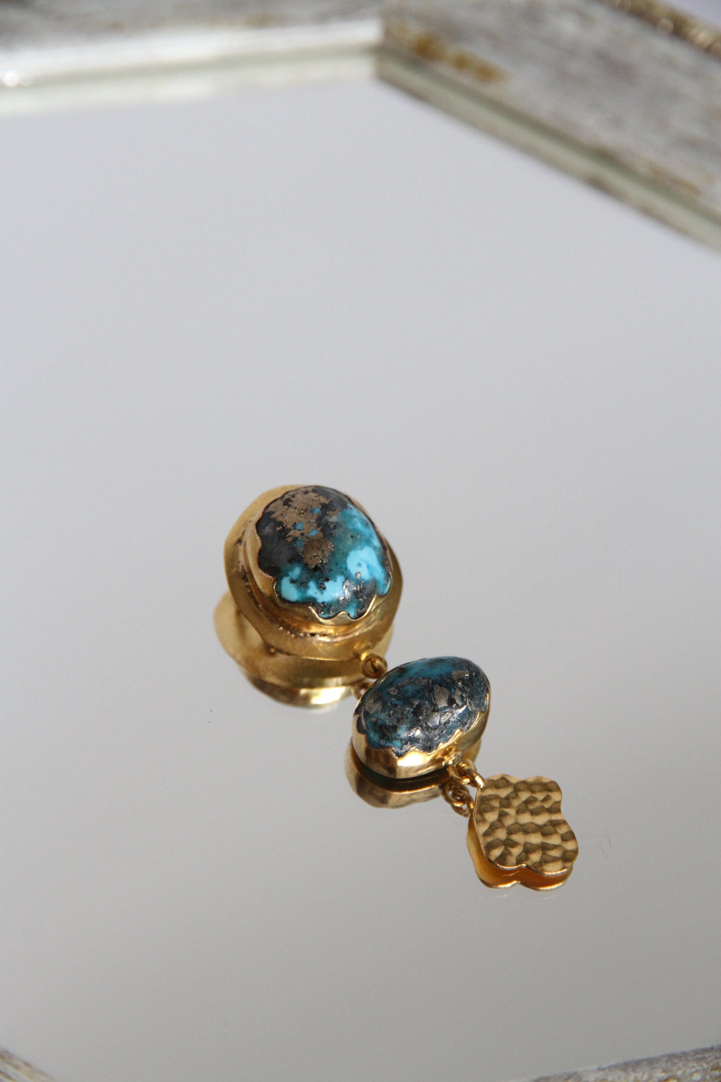 24K Gold Plated Turquoise Pendant Top【Lagoon】by Aakar