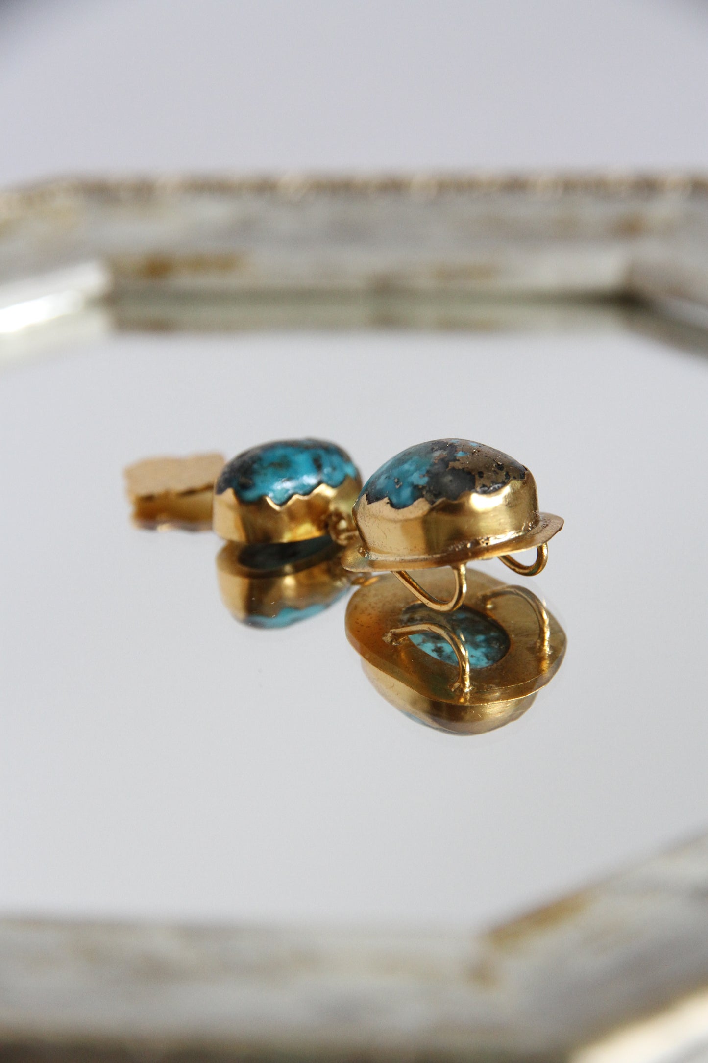 24K Gold Plated Turquoise Pendant Top【Lagoon】by Aakar