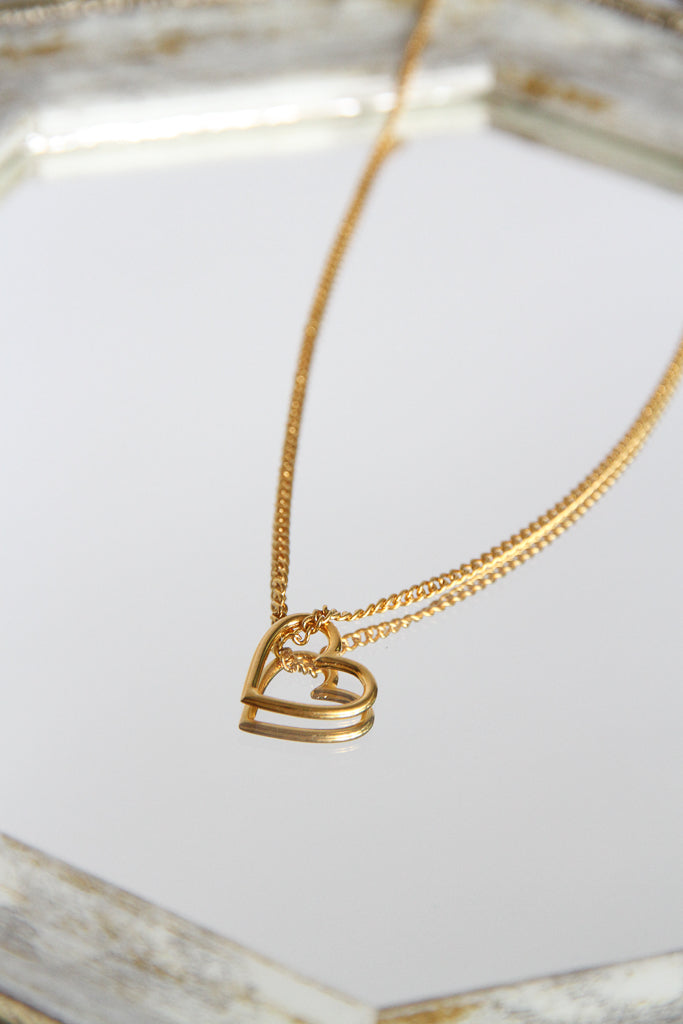 24K Gold Plated Pendant Top【Open Heart】by Aakar