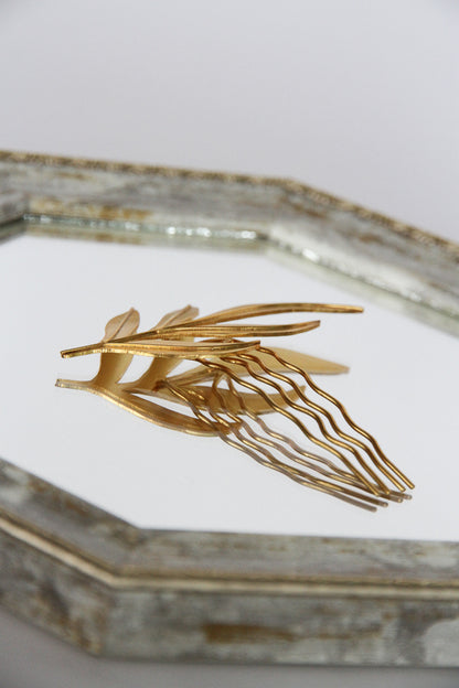 24K Gold Plated Hair Clip【Fern】by Aakar