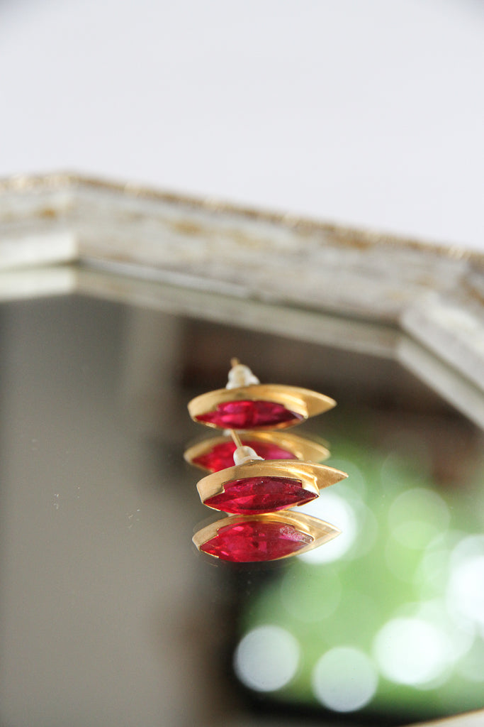 24K Gold Plated Hydro Pink Quartz Pierce【Pulse】by Aakar