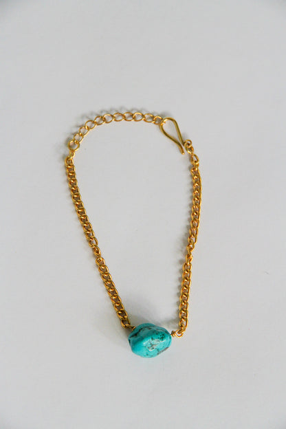 24K Gold Plated Turquoise Bracelet by Aakar