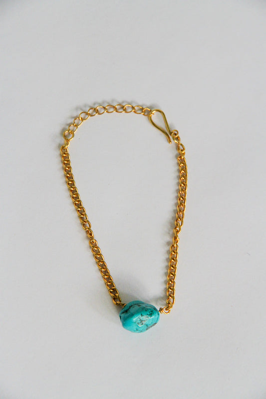 24K Gold Plated Turquoise Bracelet by Aakar