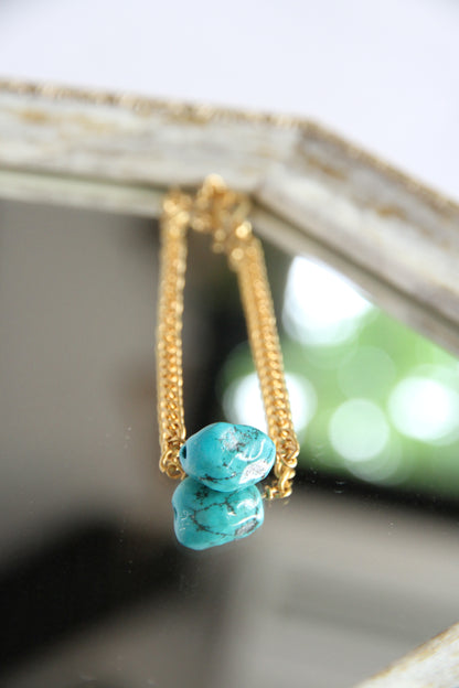 24K Gold Plated Turquoise Bracelet by Aakar