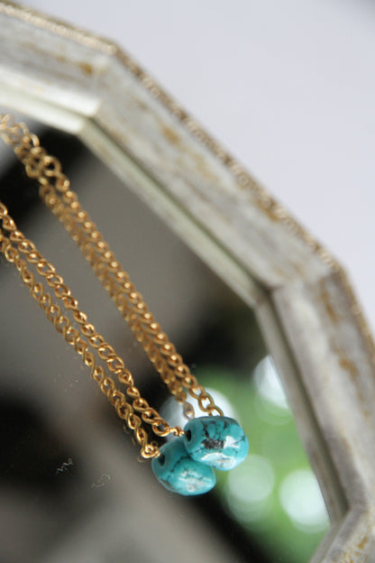 24K Gold Plated Turquoise Bracelet by Aakar