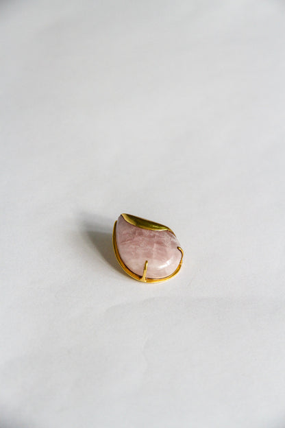 24K Gold Plated Rose Quartz Pendant Top by Aakar