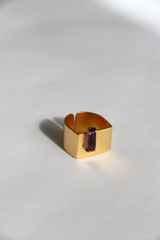 24K Gold Plated Ring【Violet】by Aakar