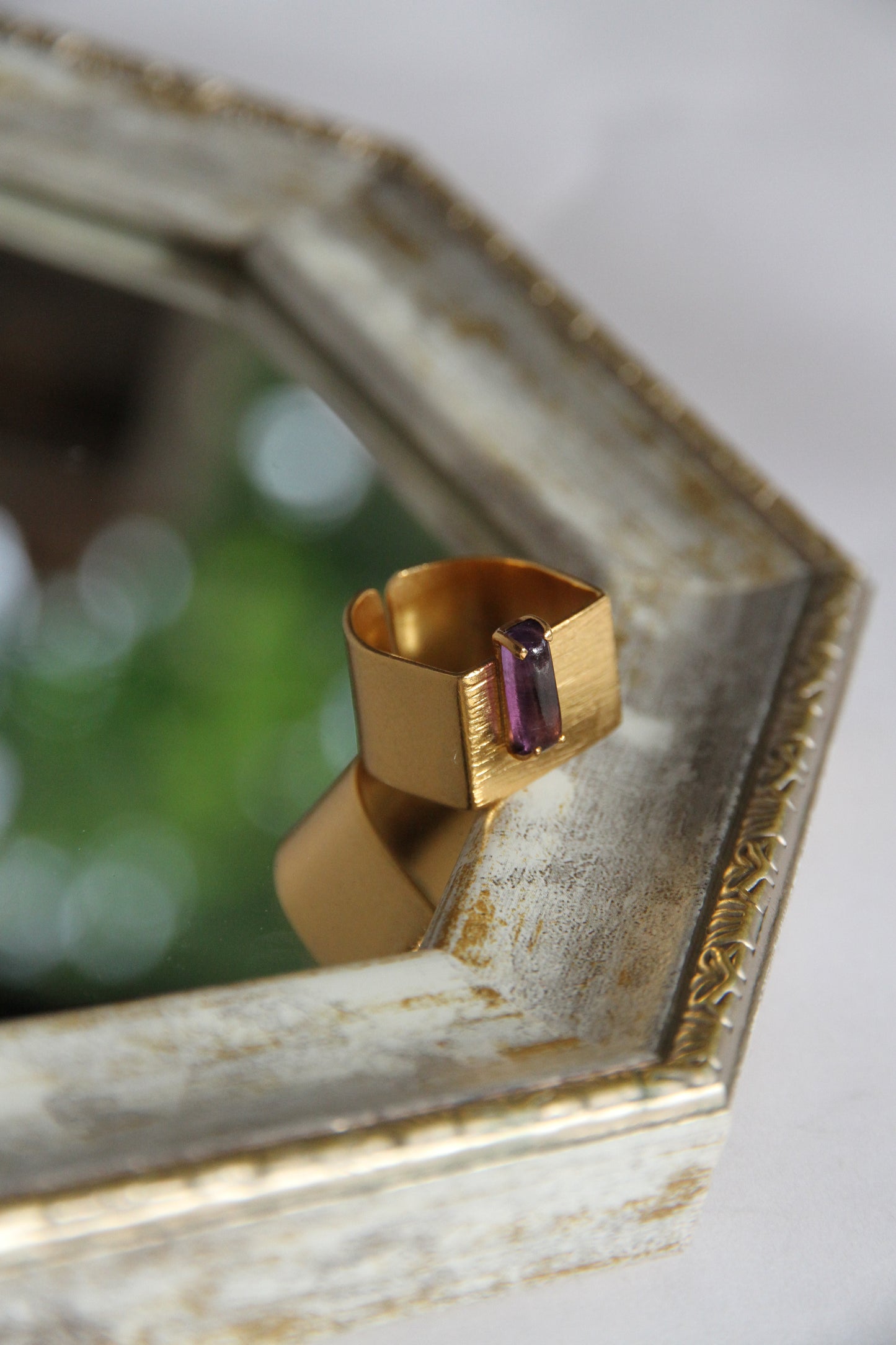 24K Gold Plated Ring【Violet】by Aakar
