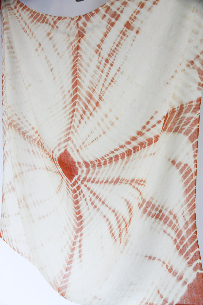 Plant-dyed cashmere-silk shawl / Orange