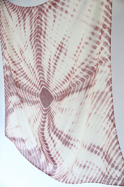 Plant-dyed cashmere-silk shawl / Purple