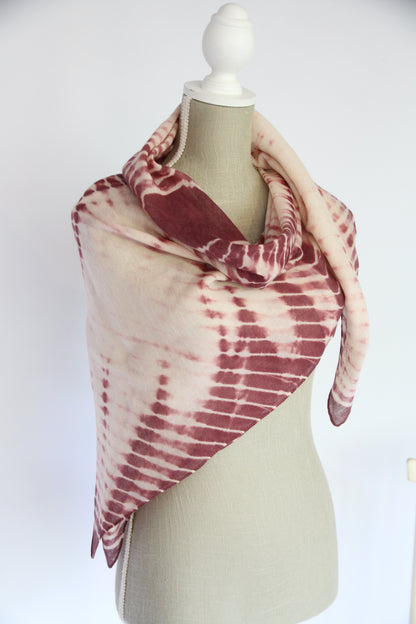 Plant-dyed cashmere-silk shawl / Purple
