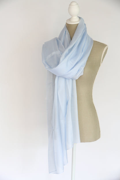 Plant-dyed silk shawl / Blue