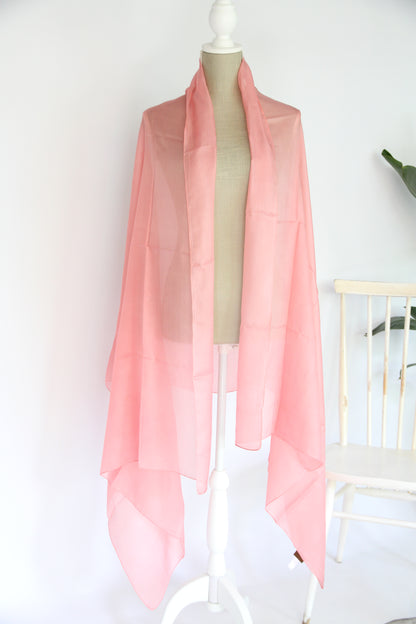 Plant-dyed silk shawl / Pink