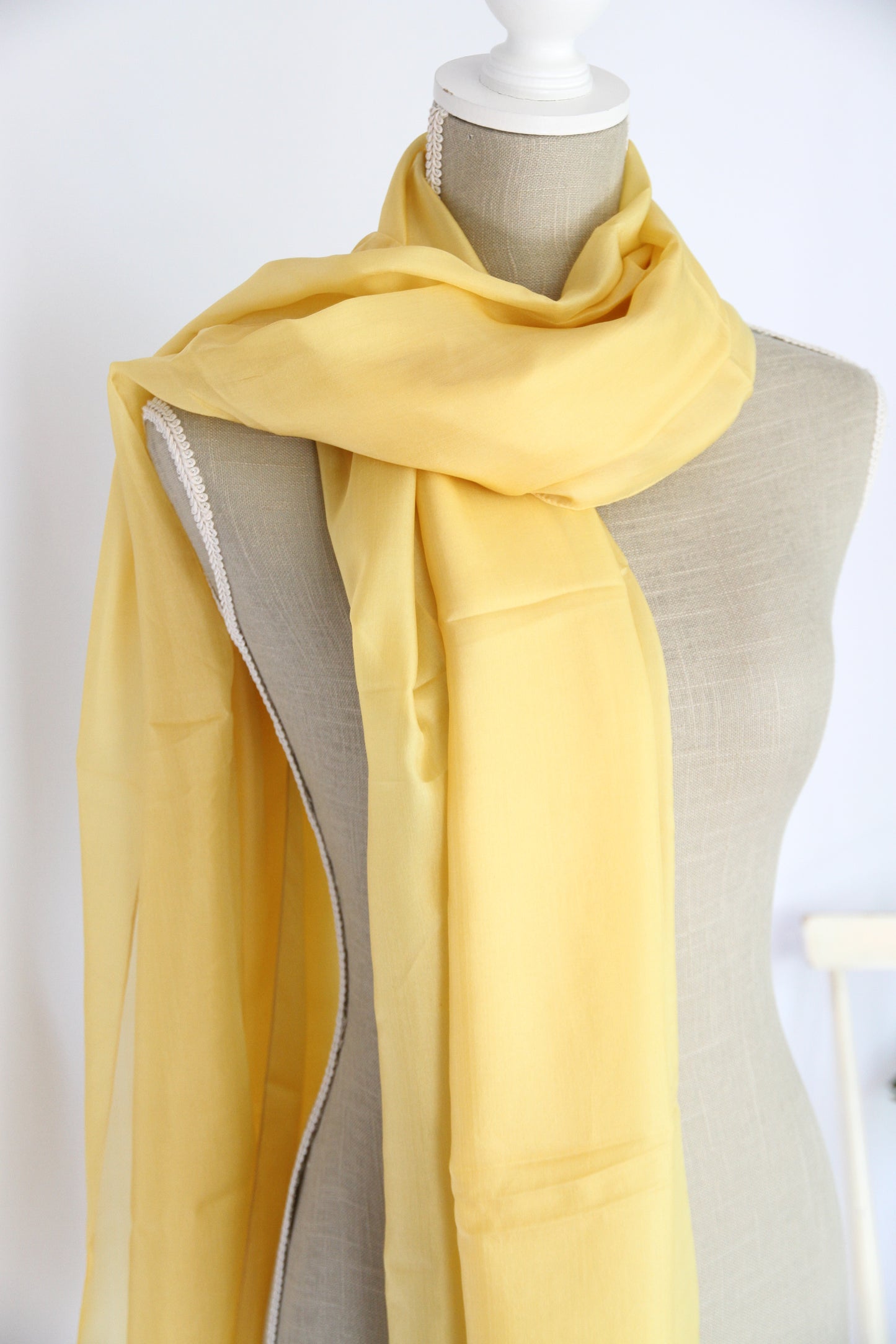 Plant-dyed silk shawl / Yellow