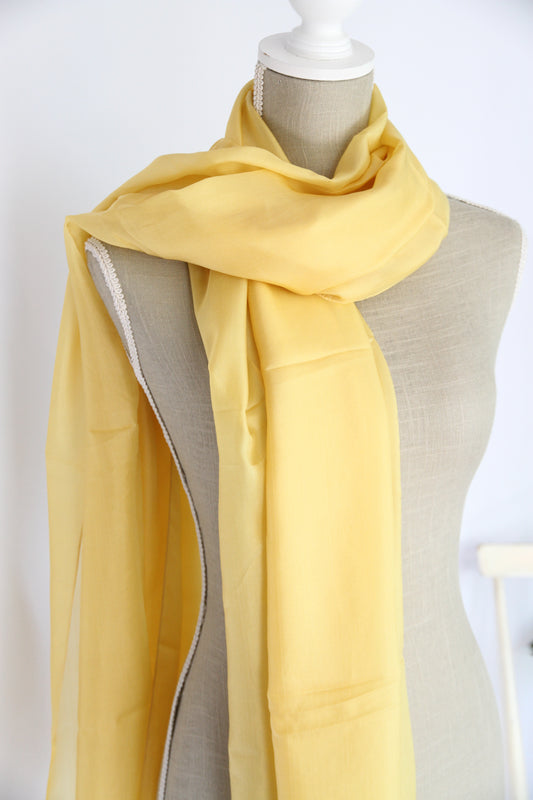 Plant-dyed silk shawl / Yellow