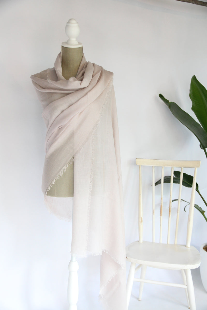 Plant-dyed modal linen shawl / Light Purple