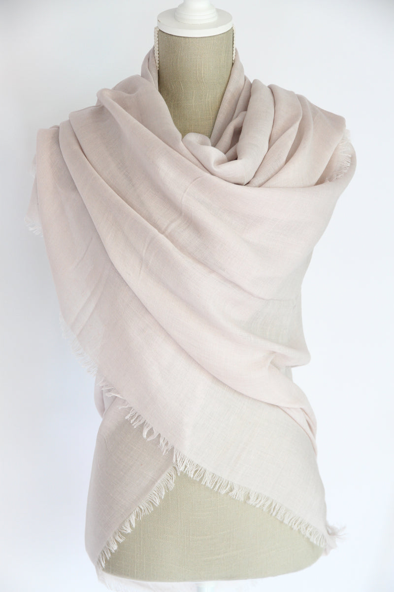 Plant-dyed modal linen shawl / Light Purple